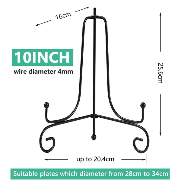 Plate Stands Iron Display Easel Photo Picture Bowl Dish Book Holder Frame Black