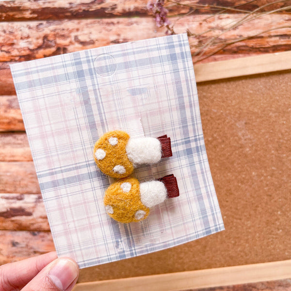 Autumn Winter Cute Mushroom Sheep Felt Hair Clip Children's Hair Accessories