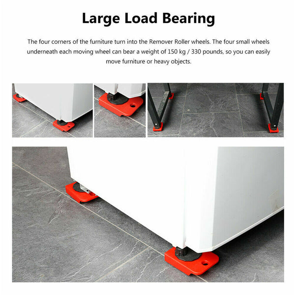 10PCS Heavy Furniture Moving Lifter Roller Move Tool Set Wheel Mover Sliders Kit