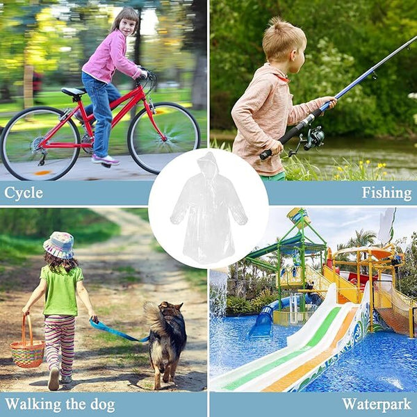 30PCS Kids Disposable Rain Poncho Waterproof Lightweight Rain Coats