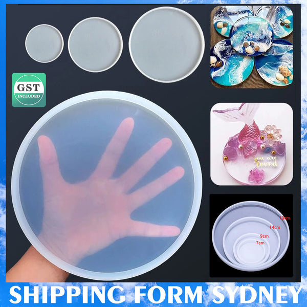 Resin Casting Mold Silicone Jewelry Agate Making Mould Tool Craft Round Coaster