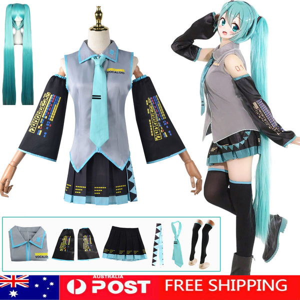 Anime Hatsune Miku Vocaloid Hatsune Miku Costume Uniform Dress Party Cosplay Set