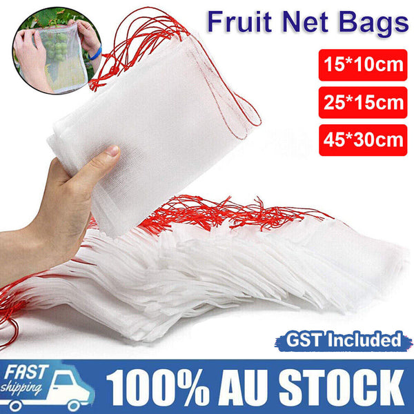 10/50PC Fruit Net Bags Agriculture Garden Vegetable Protection Mesh Insect Proof