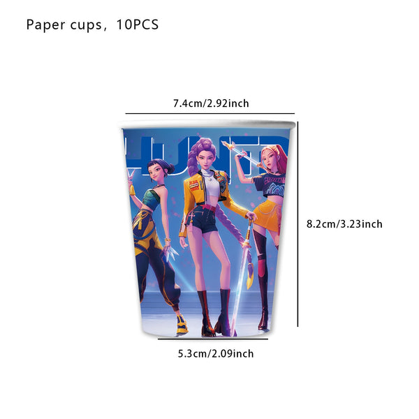 Cups Cake Toppers Balloons Party Supplies Demon Hunters Birthday Tableware