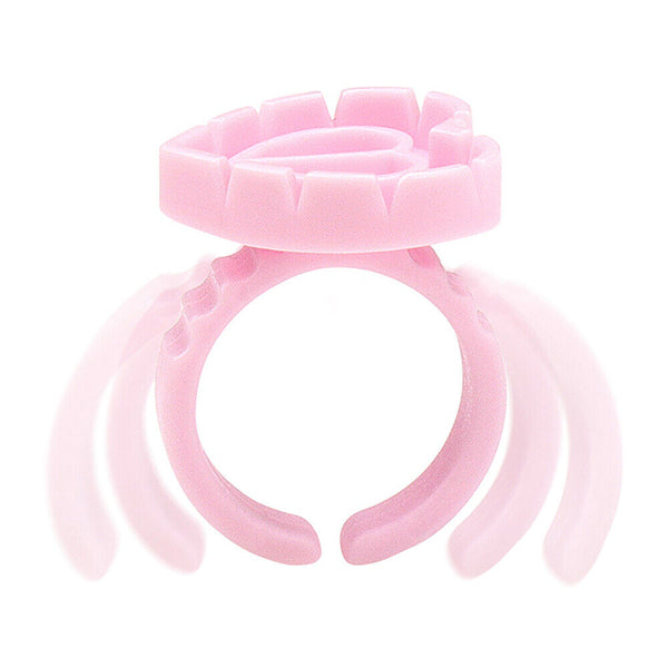 100PCS Heart Eyelash Extension Glue Ring Holder Eyelash Disposable Glue Cup New