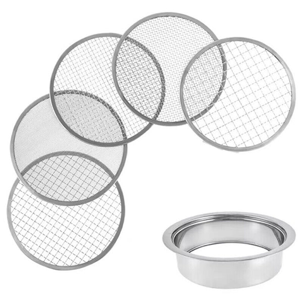 6PCS Soil Sieve Set Detachable Dirt Sifter Set With Shovel Meshes Riddle Sieve