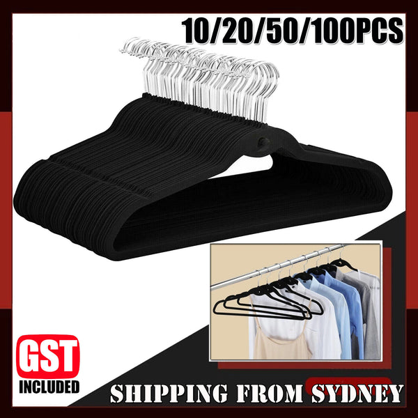 Non-Slip Velvet Coat Hangers Space Saving Clothing Hook Rack Shirt Bulk