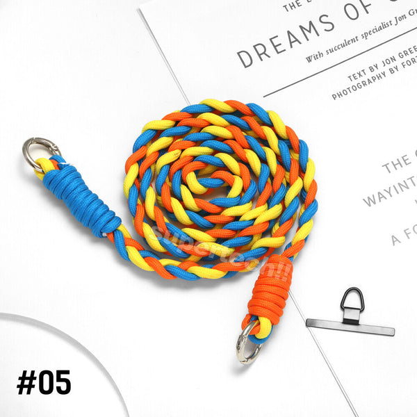 Braid Mobile Phone Lanyard Strap Hanging Neck Strap With Free Metal Patch OZ