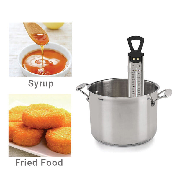 2PCS Stainless Steel Cooking Thermometer Candy Jam Milk Kitchen Thermometer