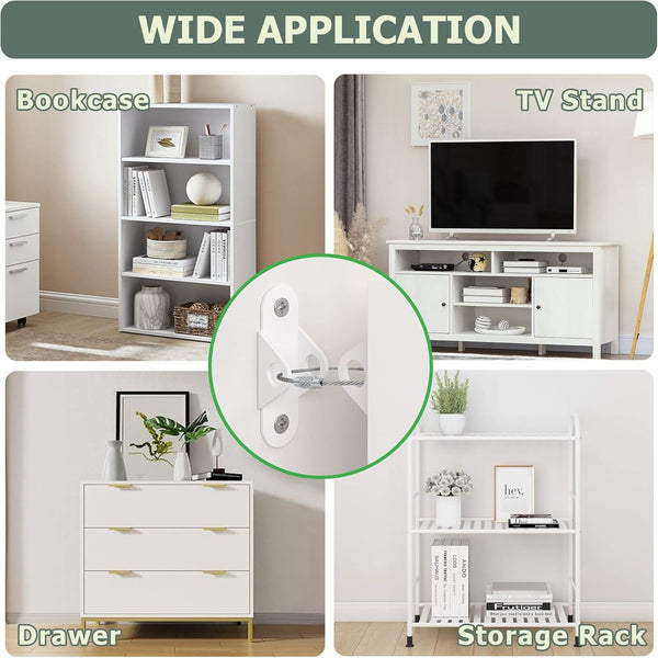 2-10Sets Furniture Anchors Anti Tip Kit Metal Anchors Wall Secure Earthquake AUS