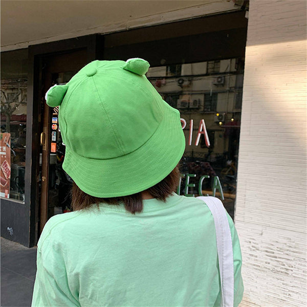 1/2x Adult Kid Frog Bucket Hat Outdoor Hiking Beach Fishing Cap Sunscreen Sunhat