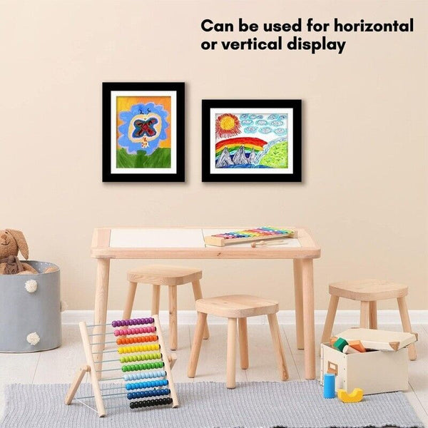 1PC Kids Art Frames Children Art Project Wooden Artwork Display Hold 50 Picture