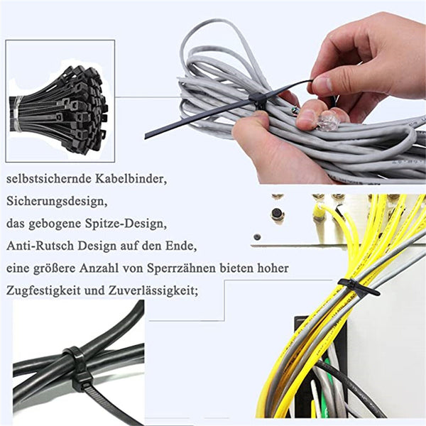 Cable Ties Zip Ties Nylon Stabilised 100Pcs Bulk Black Cable Tie 7.6X450MM AUS