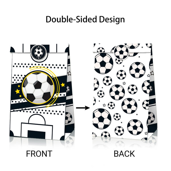 Fashion Football Sport Gift Bags Green Kraft Paper Sticker Set Party Favor Bags