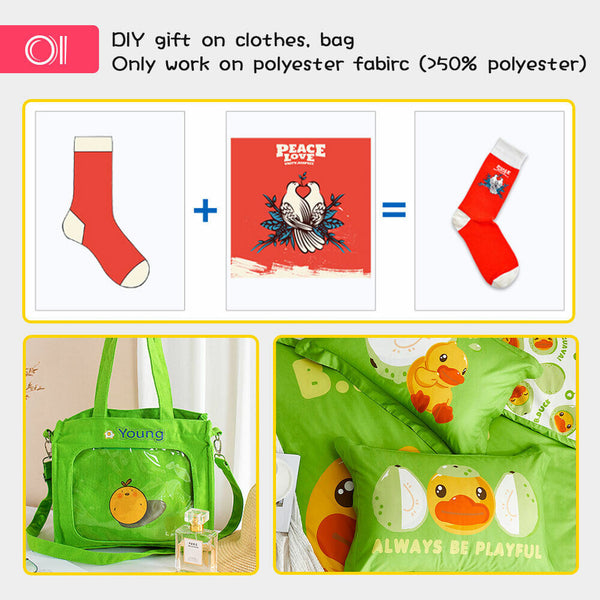 100x A4 T-shirt Heat Transfer Paper Inkjet Printer Print For Non-cotton T-shirt