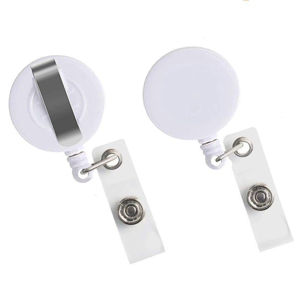 5PCS Retractable Card Reel Badge Holder White ID Tag Pull Clip Key Tag Security