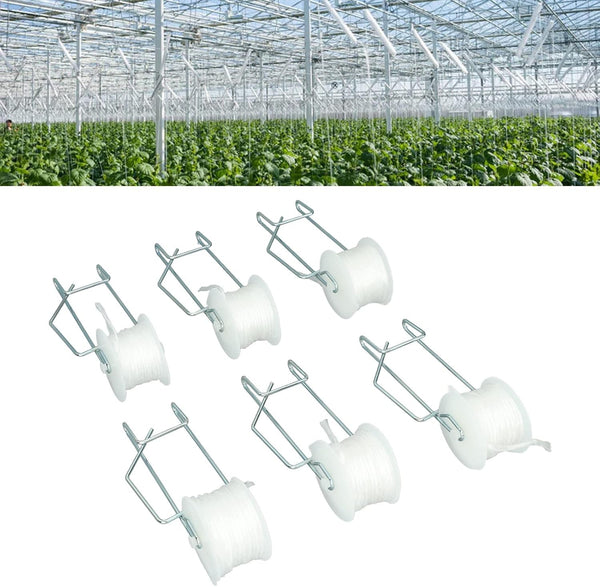 18PCS Tomato Trellis Roller Hook Support Twine Spool Plant Hanger