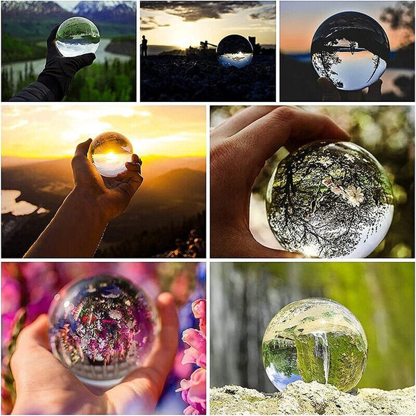 80mm Clear Glass Crystal Healing Ball Photography Lens Ball Sphere Decoration AU
