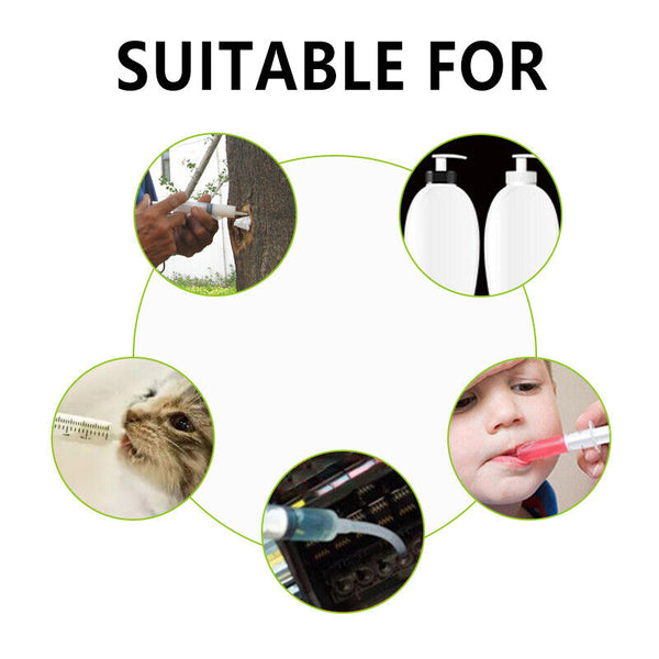 2x 150ml Plastic Syringes Measuring Hydroponics Nutrient Slip Tip Disposable AU