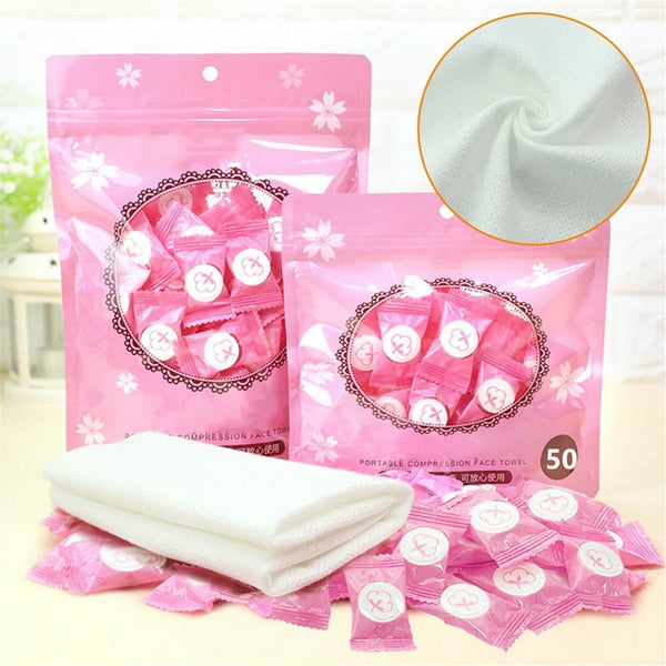 100PCS Disposable Cotton Compressed Washcloth Face Towel Wet Wipe travel AU