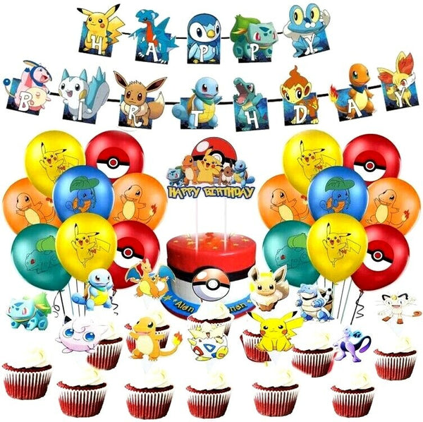 Pikachu Party Set Party Supplies Pokemon Kids Birthday Decoration
