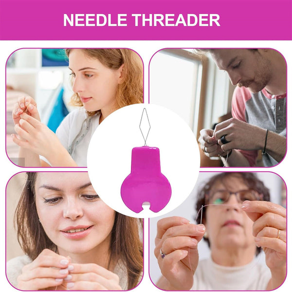 5-100PCS Multi Function Needle Threader With Cutting Edge Tool Easy Threaders AU