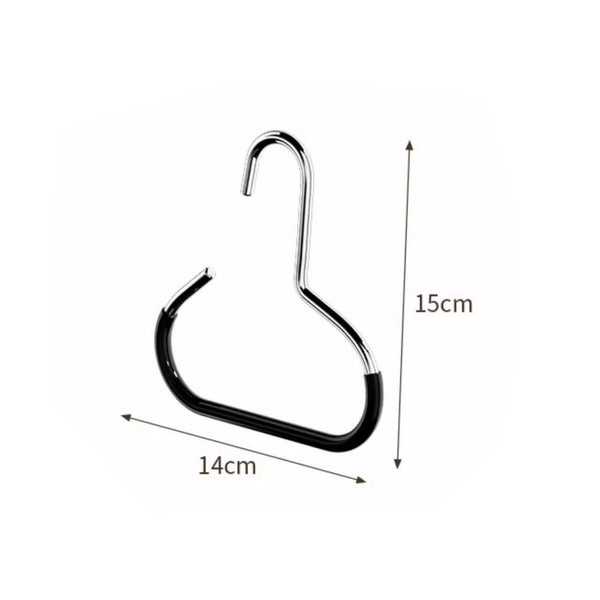5pcs Stainless Steel Multi Hook Hanger | Hat Clothes Organizer Rack (Black & White)