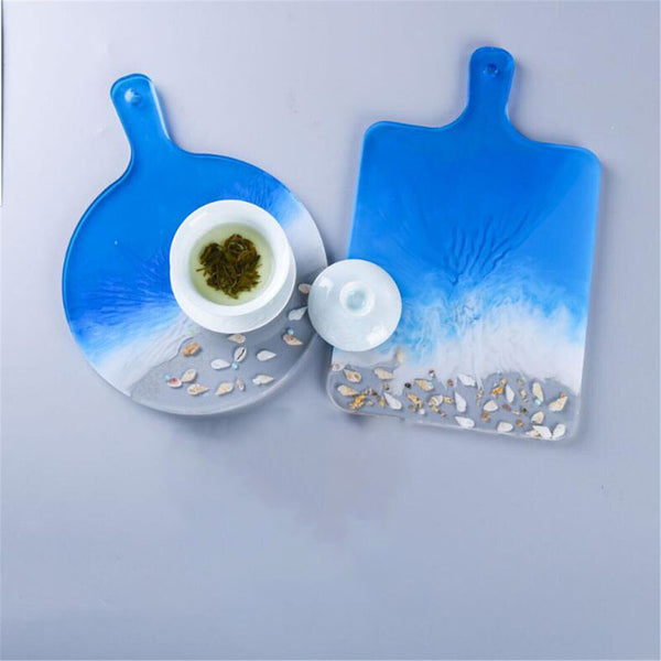 Silicone Coaster Resin Casting Mold Epoxy Fruit Tray Plate Mould Craft Handle AU