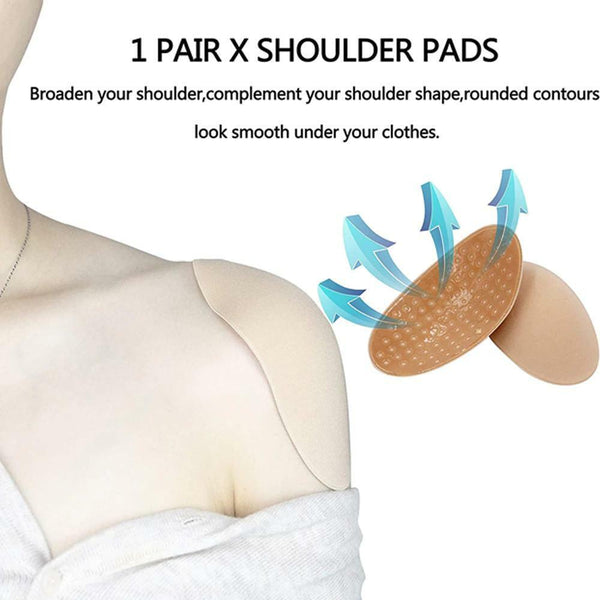 2PCS Soft Anti-Slip Invisible Shoulder Pads Naturally Increased Silicone Sponge