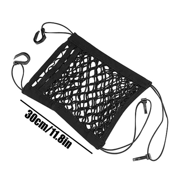 3PCS Car Storage Net Elastic Mesh Pocket Organiser Cargo Trunk Seat Storage Bag