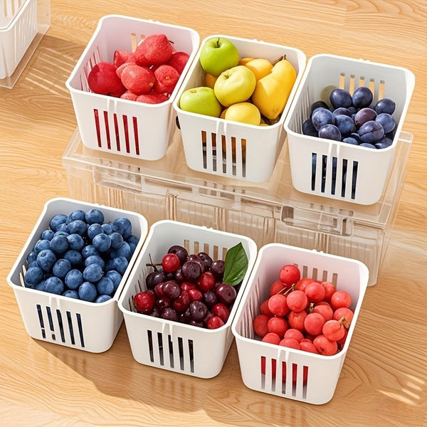 2 sets of reusable food storage containers with LIDS including 3 square draining