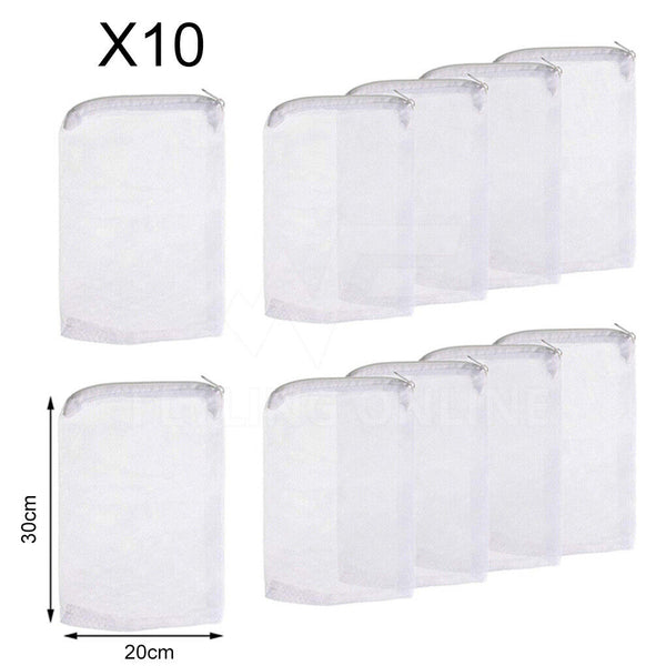 10Pcs Aquarium Filter Bags Fish Tank Bio Ball Media Mesh Storage Bag with Zipper