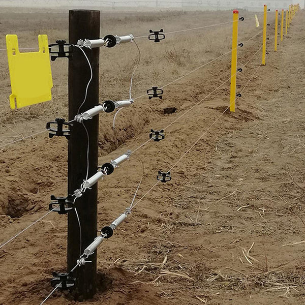 200PCS Electric Fence Insulator Screw-in Ring Fence Post Poly Wire Tape Rope Set