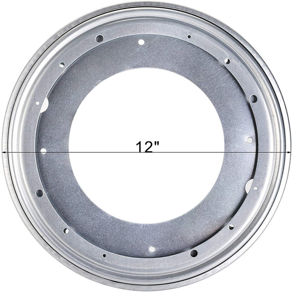 2PCS 12 Inch Lazy Susan Turntable Bearing Rotating Swivel Plate Heavy Duty Silver