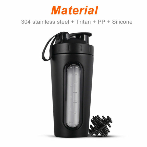 700ml Milkshake  Drink Cup   Sport   Stainless Steel  Water Bottle Shake Protein