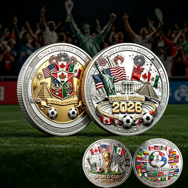 2026 World Cup 3D Commemorative Coin Football Souvenir Collectible Medal