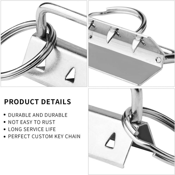 60PCS Swivel Snap Hook Sets Key Fob Hardware keychain Split Ring Tassel Keychain