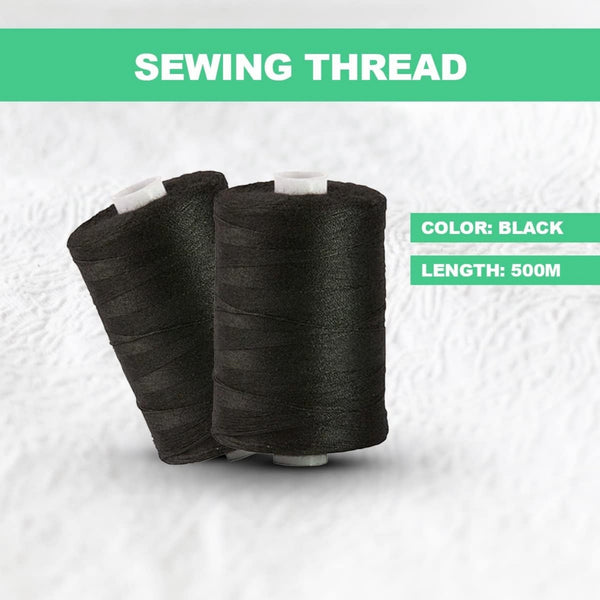 8pcs Sewing Thread Spools 500m | Black & White Polyester Thread for Sewing Machines