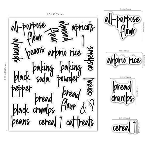 336 Waterproof Pantry Labels Stickers Self Adhesive Kitchen Food Label Stickers
