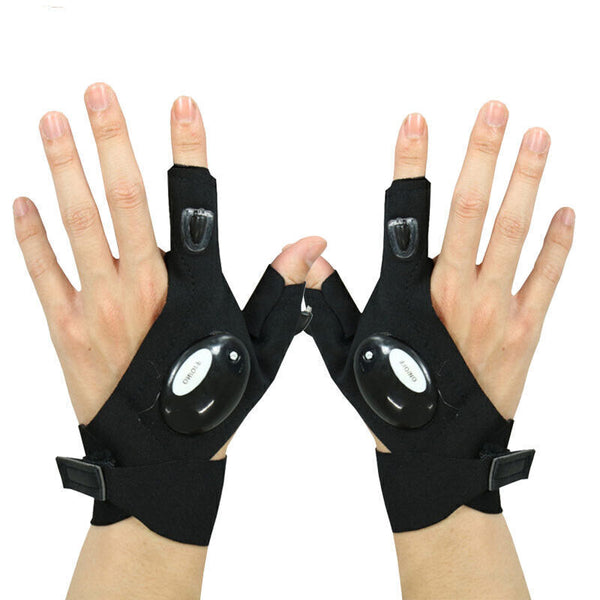 Outdoor Flashlight Waterproof Fishing Glove with LED Rescue Night Light