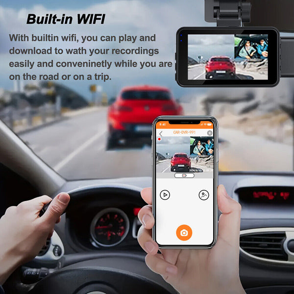 1080P Car Dash Camera Video DVR Recorder Front and Rear Night Vision Dual Cam