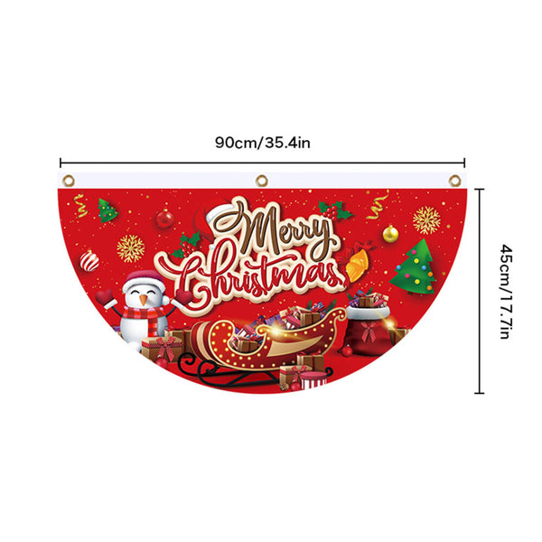 Merry Christmas Xmas Outdoor Banner Flag Pulling Santa Claus Hanging Decoration