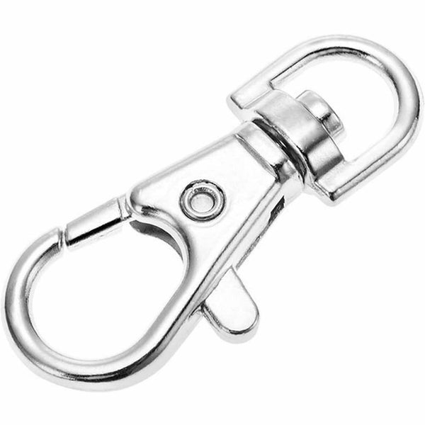 100PCS Swivel Lobster Clasp Clips Hook Alloy Key Ring Split Keychain Durable DIY