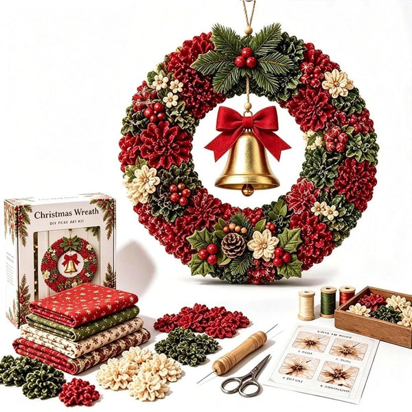 3D Fabric Poke Wreath DIY Kit Christmas Handmade Wreath Craft Set Party Decor