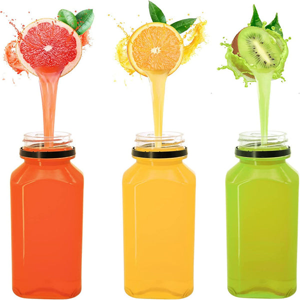 250ml Square Juice Bottle Clear Plastic Refillable Empty Water Drink Bottles