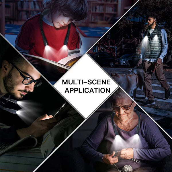 Crafting Book Light USB for Reading LED Neck Light Camping Rechargeable in Bed