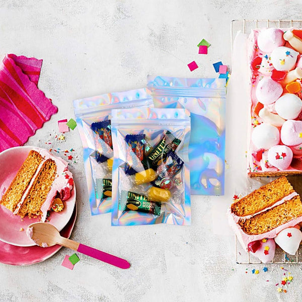 50PCS Clear Golden Zip Seal Bags Aluminum Foil Resealable Valve Zipper Pouch AU