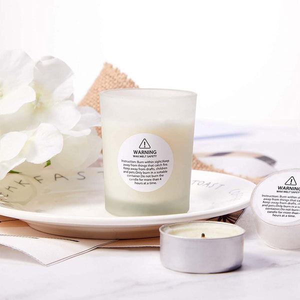 12pcs Candle Tin Making Kit 4oz | Empty Candle Containers with Lids, Stickers & Wick Trimmer