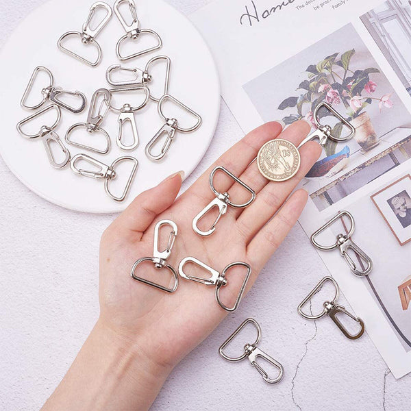 10X Silver 20mm Lobster Clasp Swivel Trigger Clip Keychain Snap Hook Key Ring DI