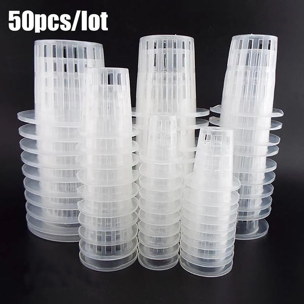 Hydroponics Plant Grow Net Cup Mesh Pot Basket Mesh Aeroponic 70x48.5mm
